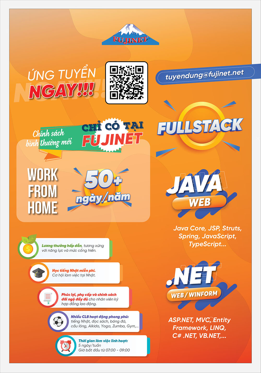 [Fujnet] Tuyển 20  JAVA/.NET Fresher Developers (Web/ Winform)